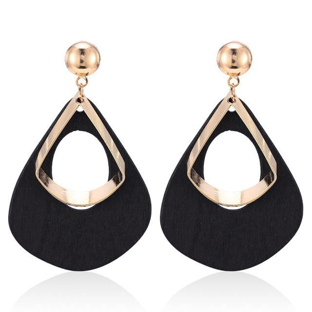 Flax Hemp Rope Round Ball Wood Women's Earrings 2020 New Style Long Yellow Blue White Candy Color Fashion Jewelry