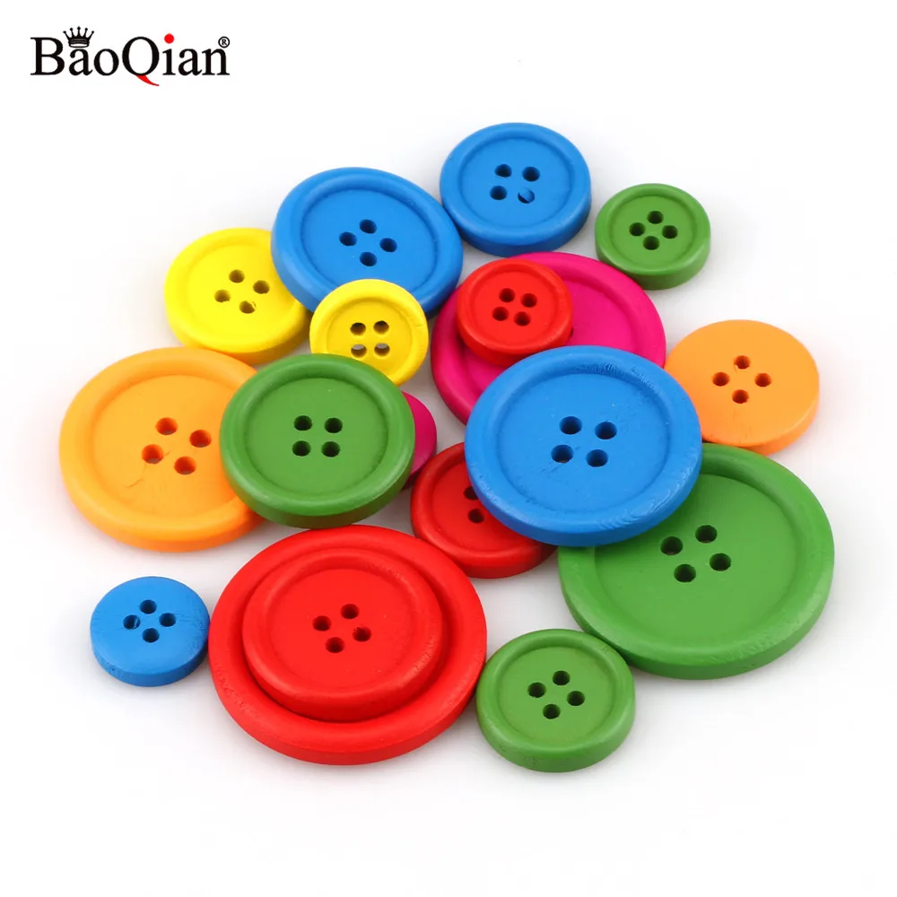 50pcs 4 hole Round Resin Buttons Clothing Decor Sewing Scrapbooking Home 15mm 