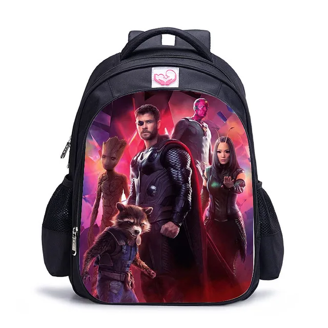 16 Inch Hulk Iron Man Children School Bags Orthopedic Backpack Kids School Boys Girls Mochila Catoon Bags - Цвет: photo color