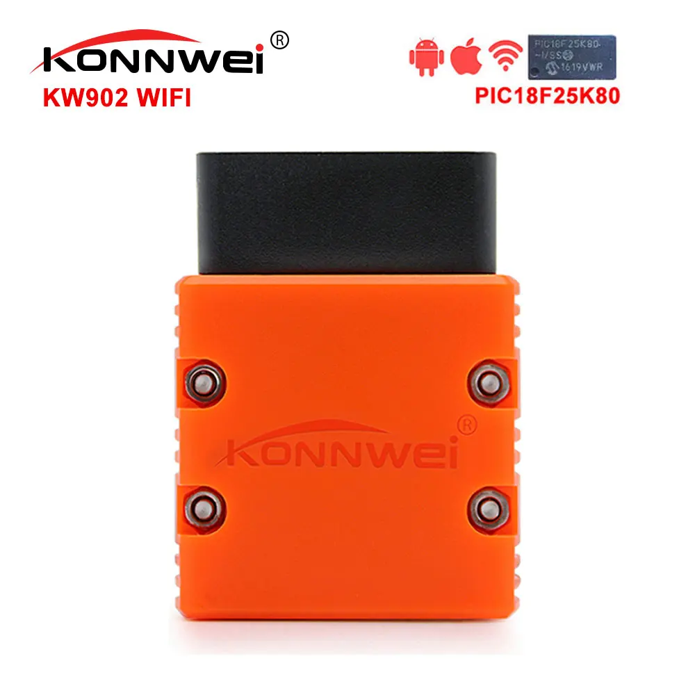 Сканер ELM327 V1.5 PIC18F25K80 WIFI KW902 Konnwei elm 327 OBD2 работает на Android/IOS как диагностический