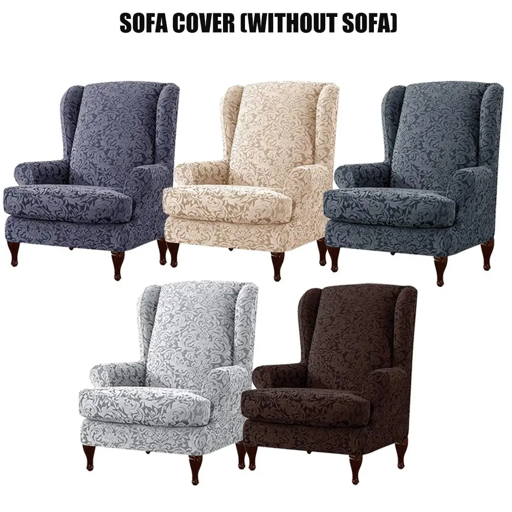 2pcs Wing Chair Covers Armchair Elastic Stretch Slipcovers Covers Elastic Stretch Slipcovers
