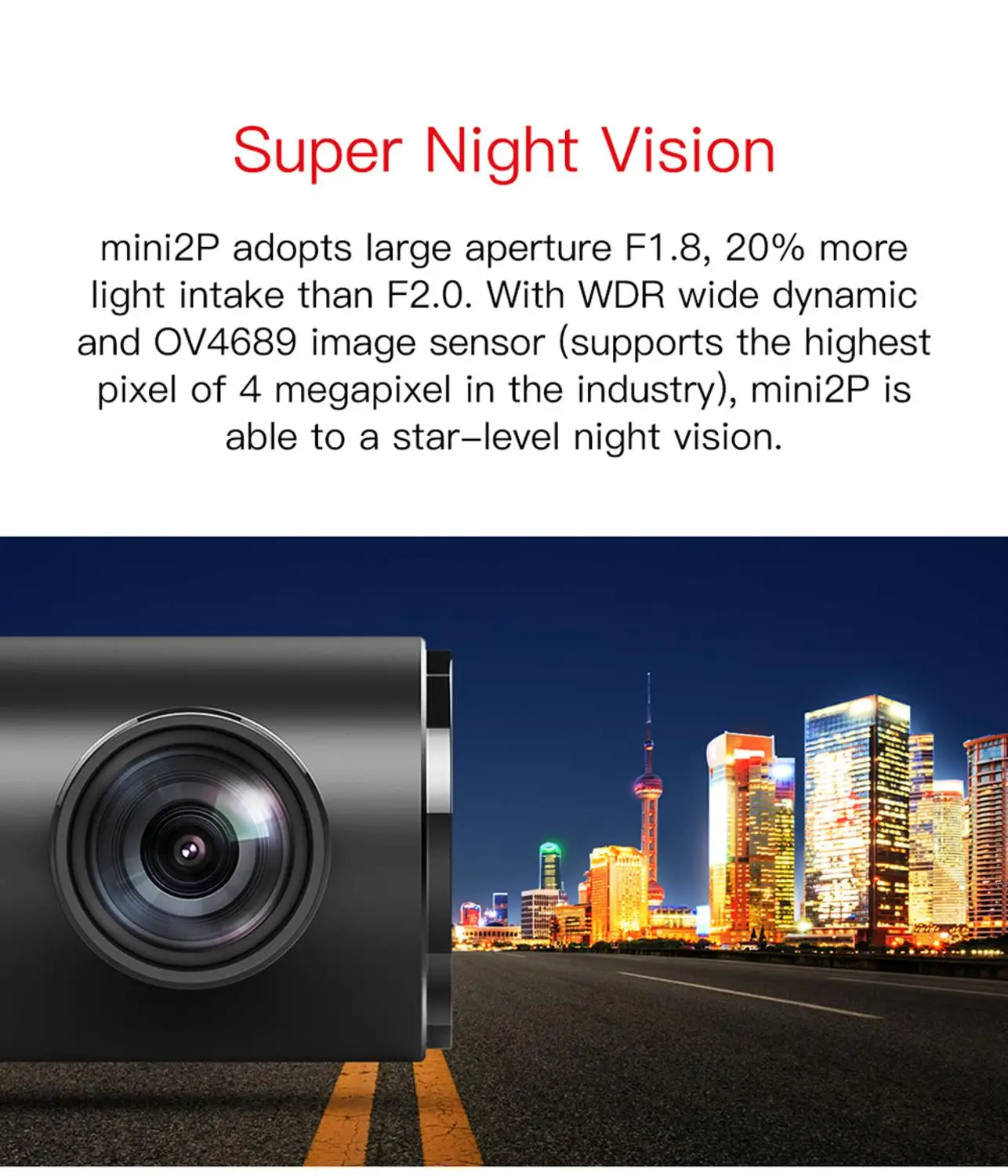  DDPai Mini2P Car DVR Distortionless 2K Ultra HD 1440P Car Dash Camera Wide Dynamic Range 140° Wide 