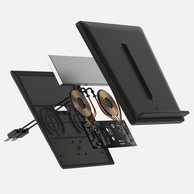 

Fast Wireless Charger USB Charging Holder Car Mount Qi Dual Phones Charging Center Console Dock For Tesla Model 3 iPhone Xiaomi