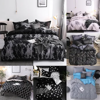 

Nordic Style Four Piece No Bed Sheet Tie Dyed Printing Geometric Pattern Quilt Cover And Pillow Case For Men And Women