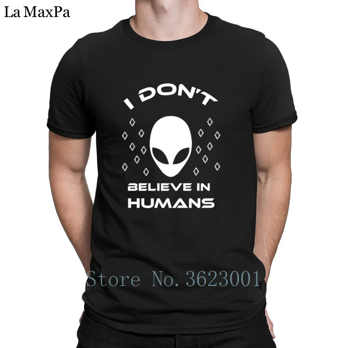 

Creature Funny T-Shirt Do Not Believe In Humans Alien Graphic T Shirt Short Sleeve Cheap Tshirt For Men Funky Male Family