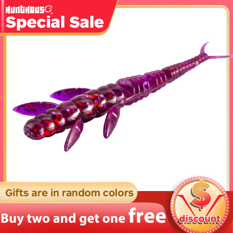 Hunthouse Larva Worm Fishing Soft Lure Flit 50mm/0.6g 75mm/1.5g 10 Pcs/Bag Graded Bouncing Twitching Bottom | Спорт и развлечения