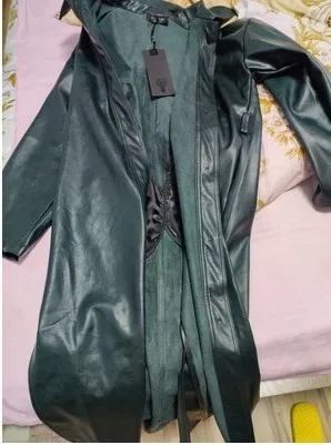 LANMREM одноцветная однобортная куртка из искусственной кожи с длинным рукавом и ремнем, осенне-зимнее пальто TV517