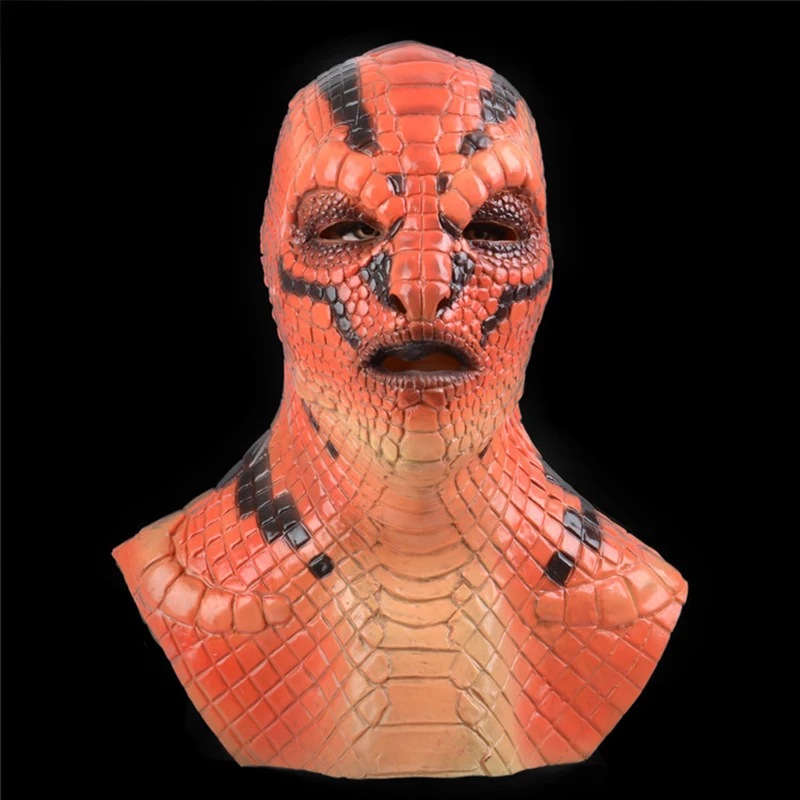 

Латексные маски-виперы для косплея, реквизит, страшная змея, реквизит одного размера, маски для костюма на Хэллоуин, маска для косплея взрослых