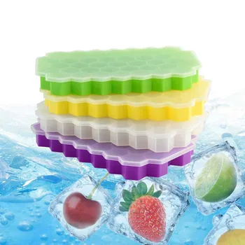 

DIY Honeycomb Silicone Ice Lattice Mold with Cover Ice Cube Frozen Making Tool For Kitchen Fruits Models Bar Drinking Accessorie