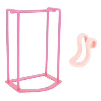 

1Pcs Clothes Hanger Stacker Holder Storage Organizer Rack(Pink)& 5 Pcs Wardrobe Storage Rack Hook Pink