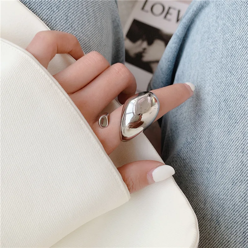 Gold Color Ring Exaggeration Punk Water Droplets Distortion Irregular Wide Version For Women Party Jewelry
