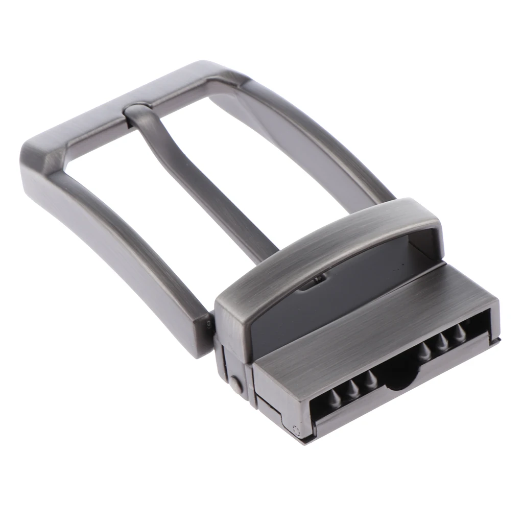 Alloy Reversible Belt Buckle Replacement - Pack of 2 - Single Prong Rectangular Pin Belt Buckle for 1.3-1.34 inch Strap