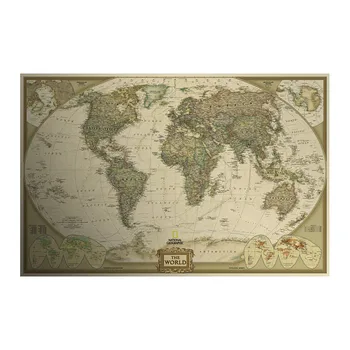 

Vintage Retro Matte Kraft Paper World Map Antique Poster Wall Sticker Home Decora 72.5*47.5CM New 1