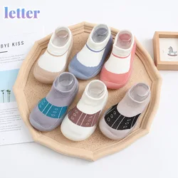 Bebê meias sapatos para meninos meninas antiderrapante meias crianças sola de borracha macia sapatos da criança infantil berço com solas de borracha 2022