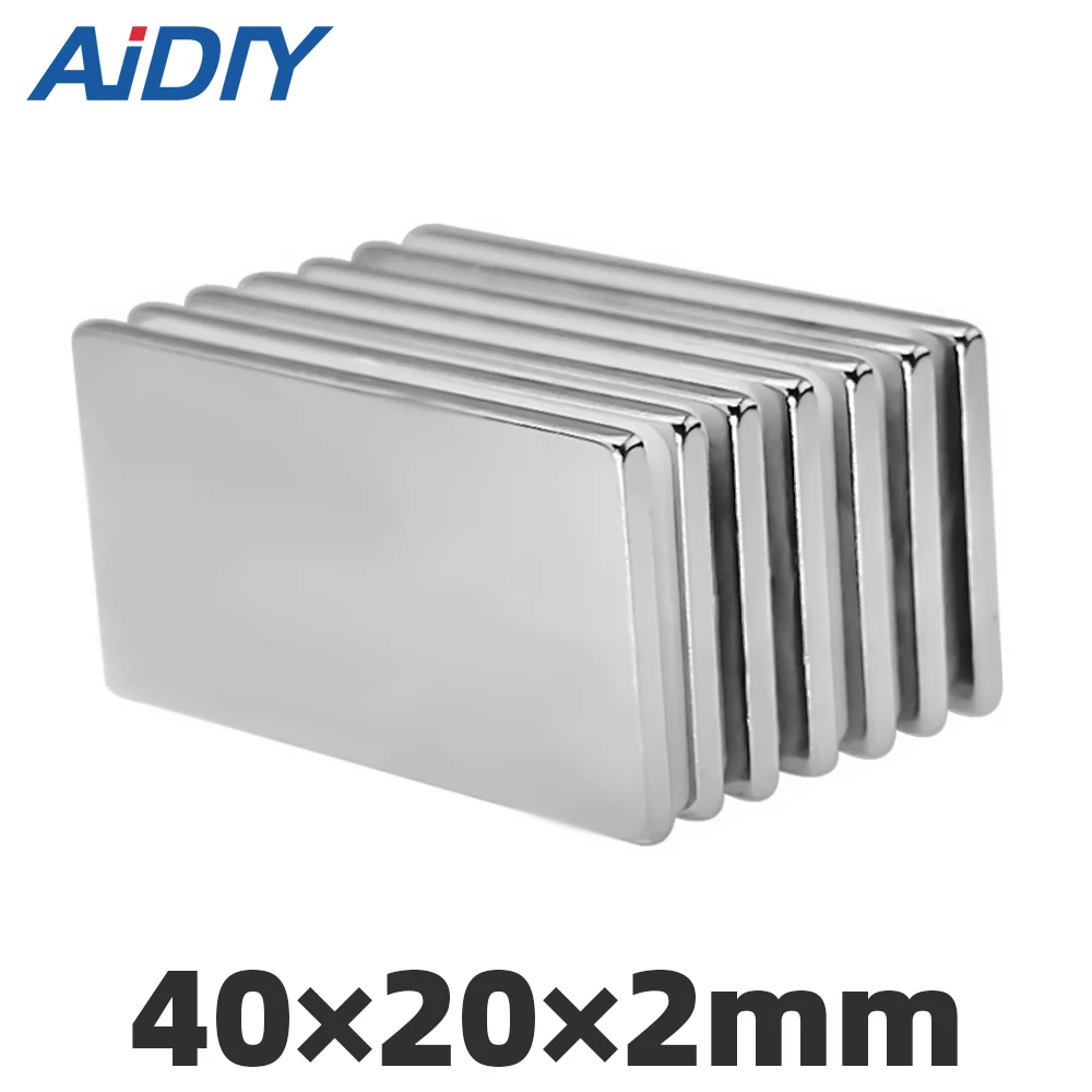 AIDIY 2/5/20 шт. 40x20x2 мм N35 неодимовые магниты очень крепкий блок DIY мощный магнит 40*20*2 мм
