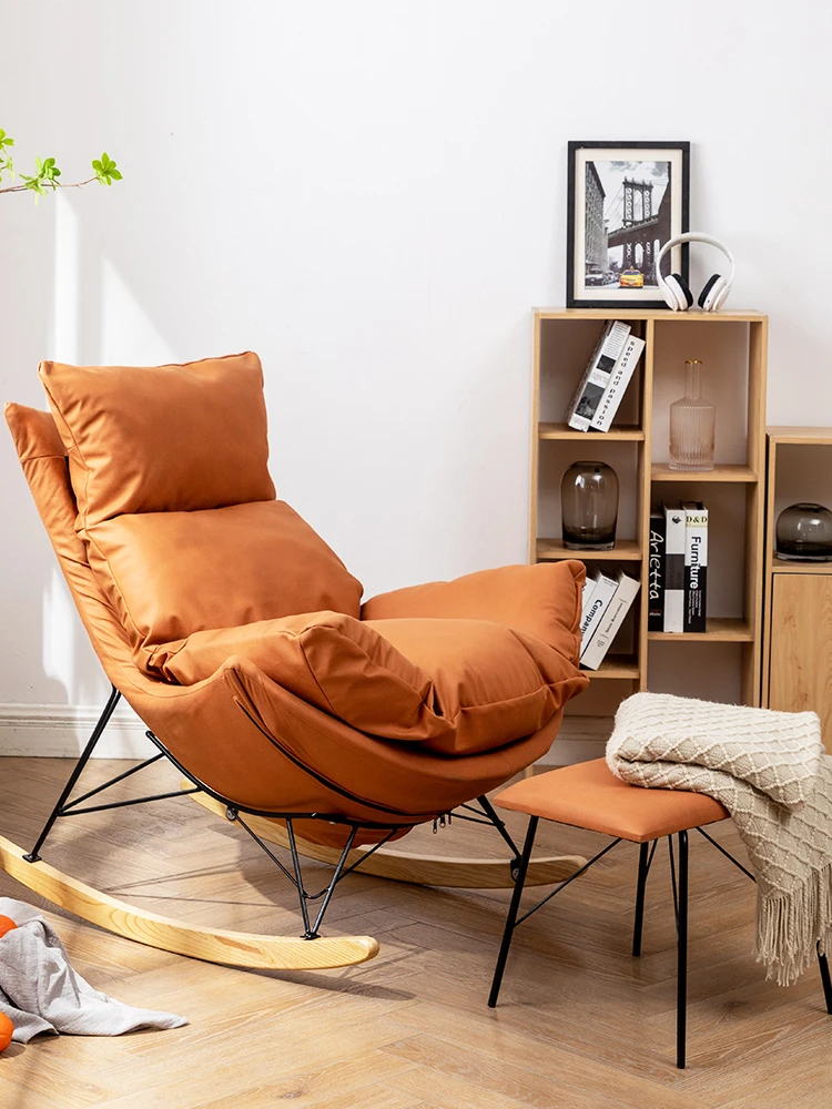 Massage club cijfer Nordic Stijl Thuis Fauteuil Stoel Voor Slaapkamer Balkon Tuin Comfy  Schommelstoel Woonkamer Lounge Schommelstoel Chaise Lounge|Woonkamerstoelen|  - AliExpress