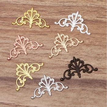 

50pcs 16x28mm Gold/Silver Plated Flower Motif pendant European Hollow Flower Charms DIY Vintage Jewelry Findings