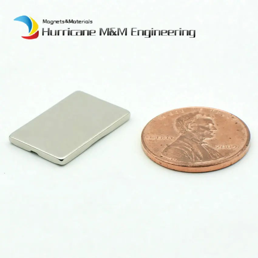N42 NdFeB магнит-брусок с прорезями 3/4 "* 1/2" * 1/16 "полюса по бокам 19,05x12,7x1,59 мм тонкие прорези блок намагниченные блестящие никель