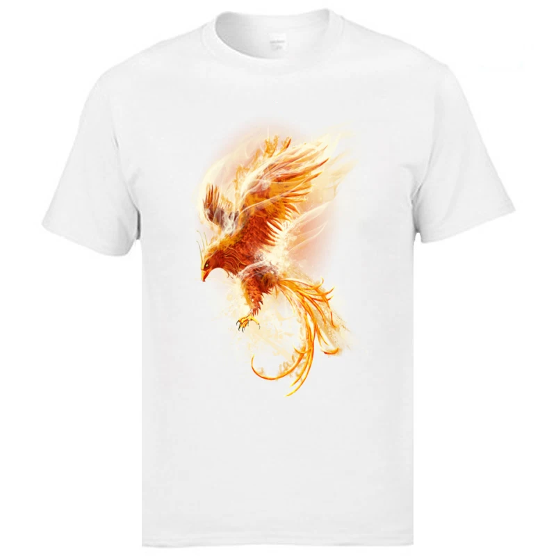 Pheonix_The_fire_Bird_4165 Youth Family Printing T Shirt Crew Neck Summer Fall Pure Cotton Tshirts Design Short Sleeve T-Shirt Pheonix_The_fire_Bird_4165 white