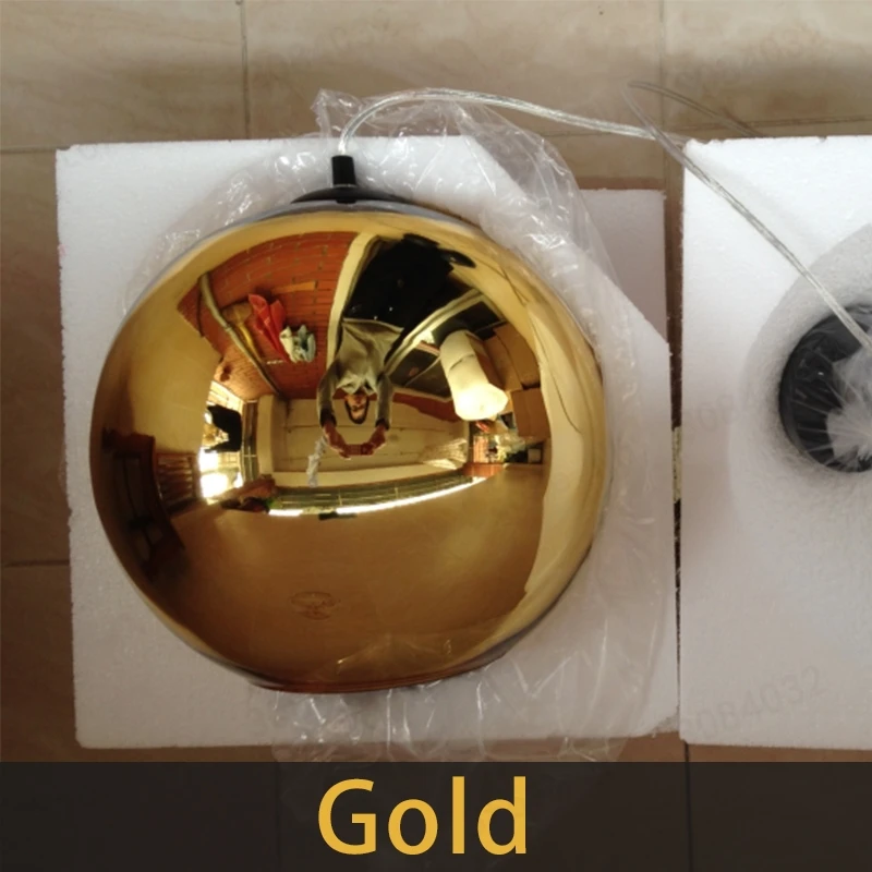 Gold BDBQBL современные зеркальные стеклянные шаровые подвесные светильники Глобус абажур подвесной светильник блеск светодиодный светильник - Цвет корпуса: Gold