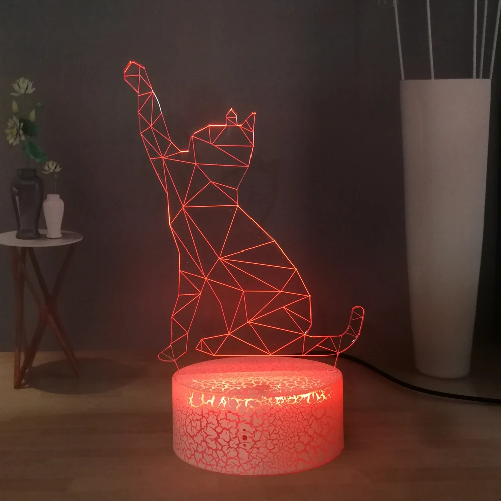 Lucky Cat мультфильм настольная лампа USB сенсорный Симпатичные рисунки с котятами