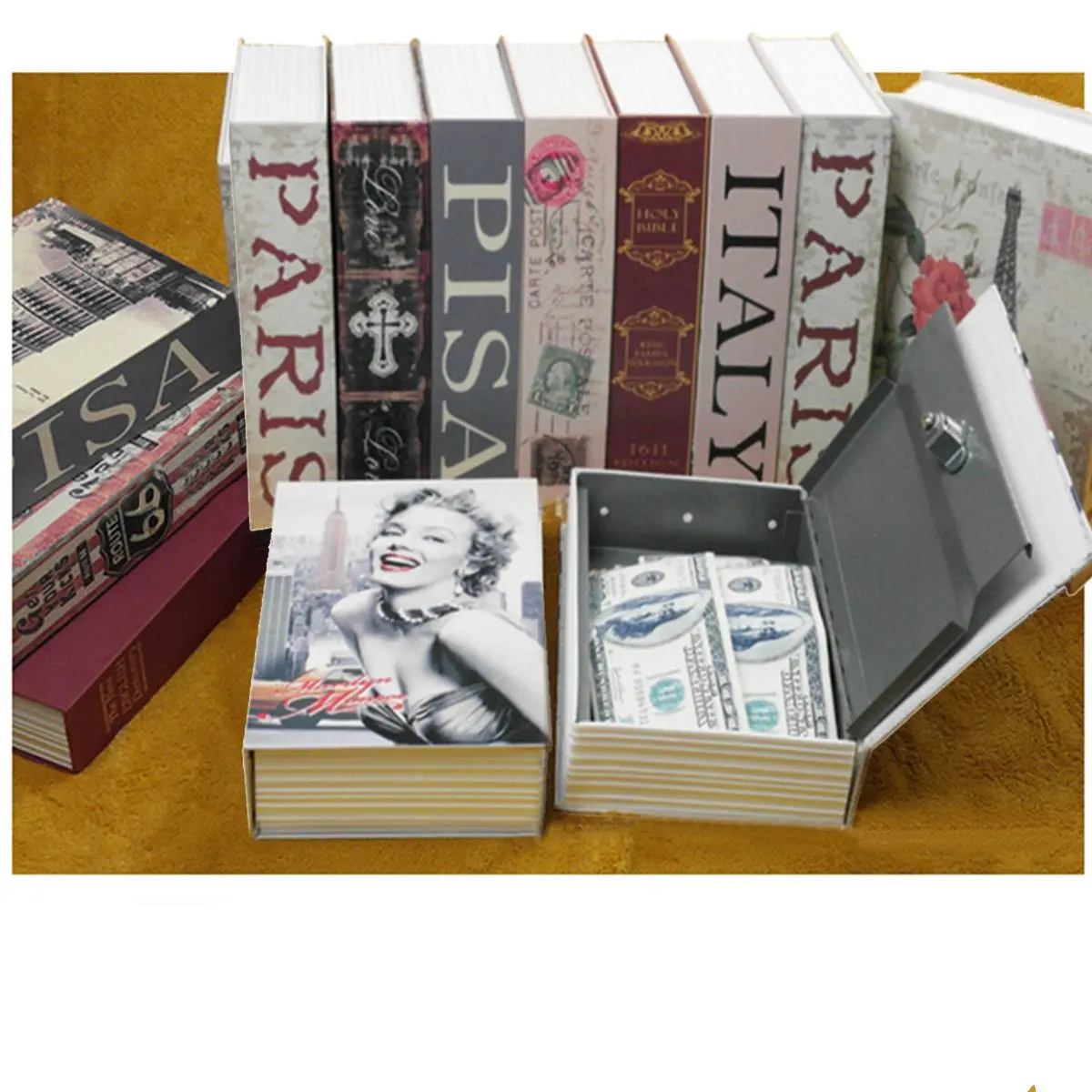 

Security Mini Dictionary Safe Box Book Money Hide Secret Security Safe Lock Cash Money Coin Storage Jewelry Key Locker Kids Gift