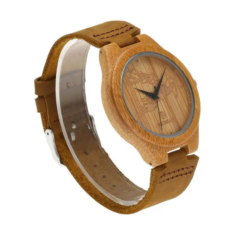 New Patent Leather Little Deer Bamboo Watch Manufacturer Custom Amazon Speed Sell Tong Like Hot Cakes