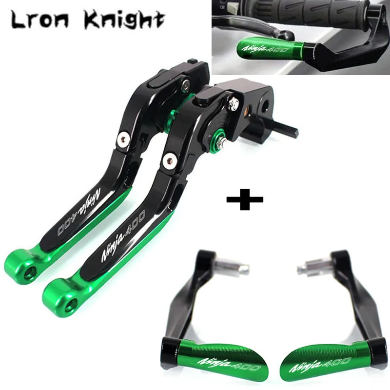 

For KAWASAKI NINJA400 NINJA 400 2018 2019 Motorcycle CNC Folding Extendable Brake Clutch Lever+Handlebar Grips Guard Protector