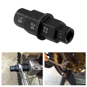 

17 19 22 24mm Motorcycle Spindle Wheel Removal Tool Axle Hex Spindle Driver Removal Tool Hexagonal Disassembly Sleeve Parts