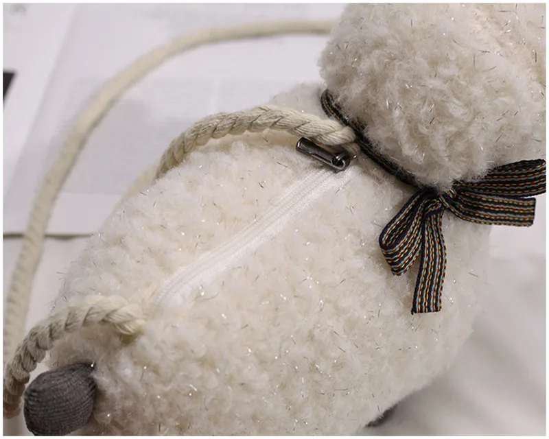Cute Lamb Sheep Bunny Rabbit Plush Backpack Toys Crossbody Bag Shoulder Bags Soft Stuffed Animals Dolls Kids Girls Gift (11)