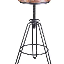 Винтажные промышленные барные стулья, деревянные металлические барные стулья, регулируемые по высоте вращающиеся стулья, барные стулья