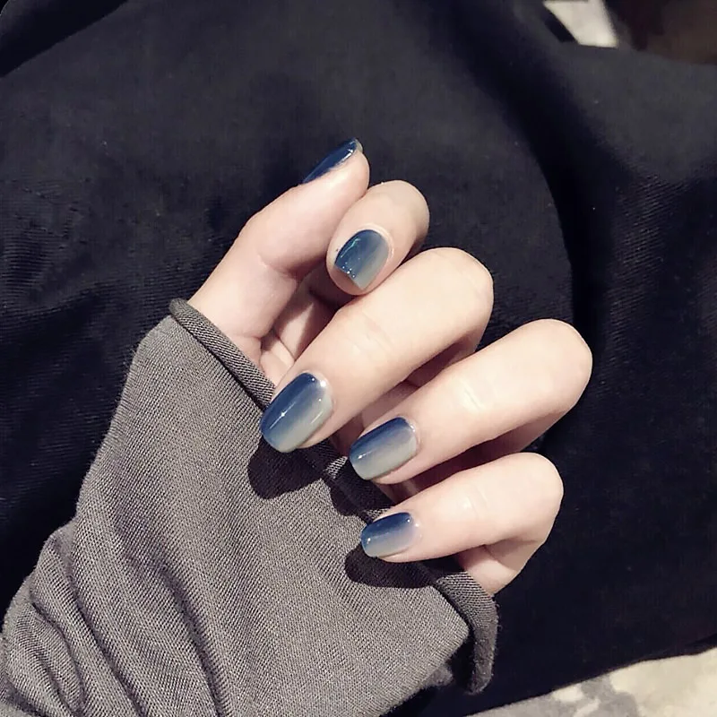style4 24 шт., матовые розовые накладные ногти для девушек, корейских женщин, инструмент для маникюра и красоты, чистый цвет, Короткие квадратные накладные ногти, сделай сам, украшение - Цвет: style4