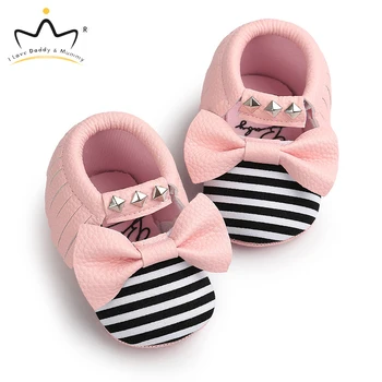 

Soft PU Leather Pink White Bowknot Baby Girl Shoes Soft Soled Non-slip Princess Girls Toddler Shoes First Walkers Spring Summer