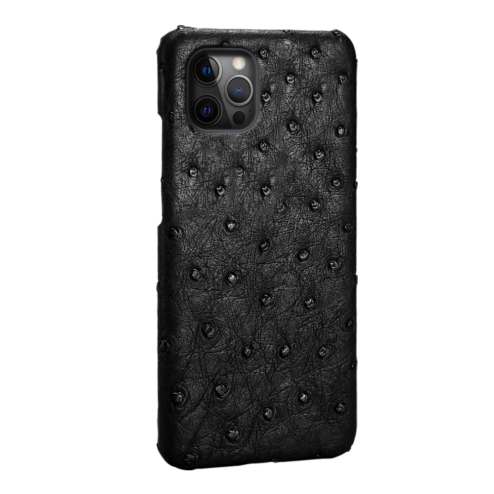 The New Real Ostrich Leather case For Iphone 12 pro max 12 back cover