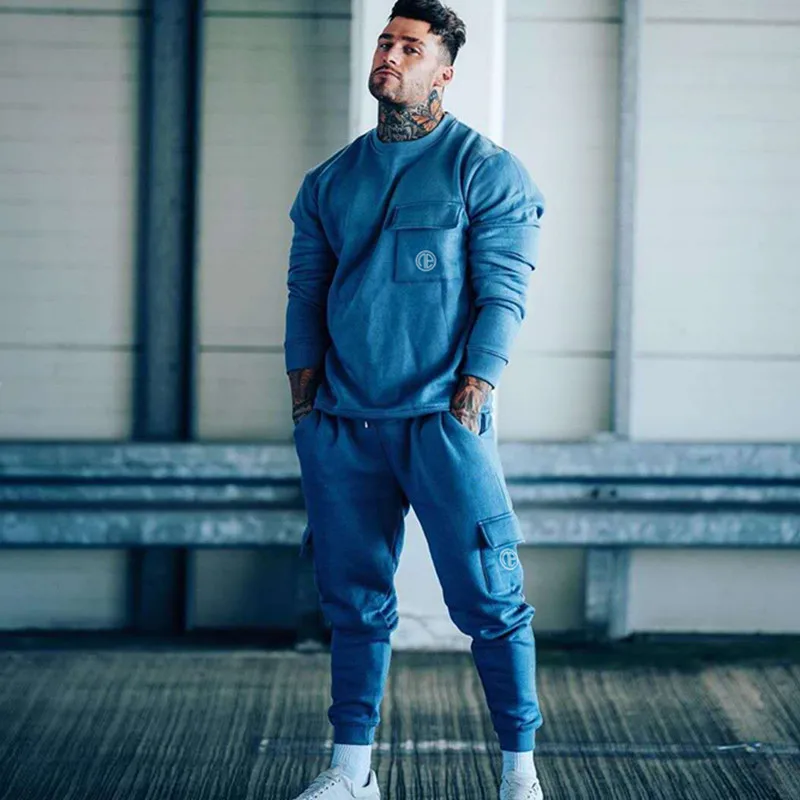 

2020 New Tracksuit Hoodie +Pants Sets Men Casual Sweatshirt Joggers Sweatpants Male Cotton Jacket Autumn Winter Sportswear Suit