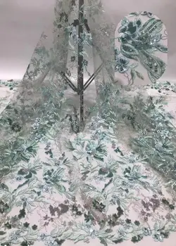 

embroidery mesh tulle fabric french lace fabric with sequins Good quality S-591815 for bridal dress