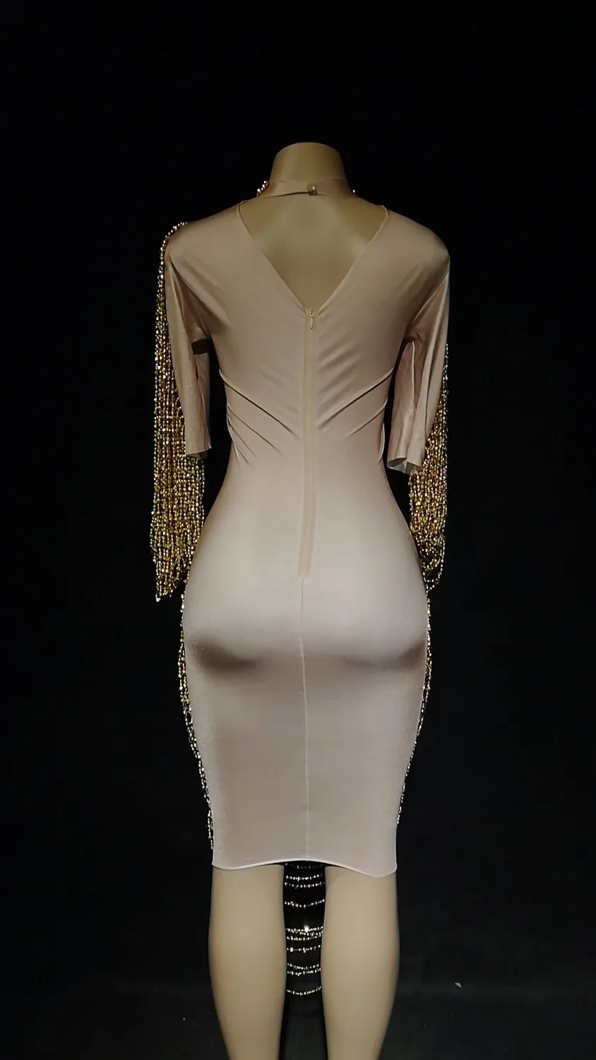 2019-New-Women-Sexy-Dress-Gold-Pearls-Sparkle-Rhinestones-Nightclub-Birthday-Party-Stage-Wear-Dancer-Singer (2)