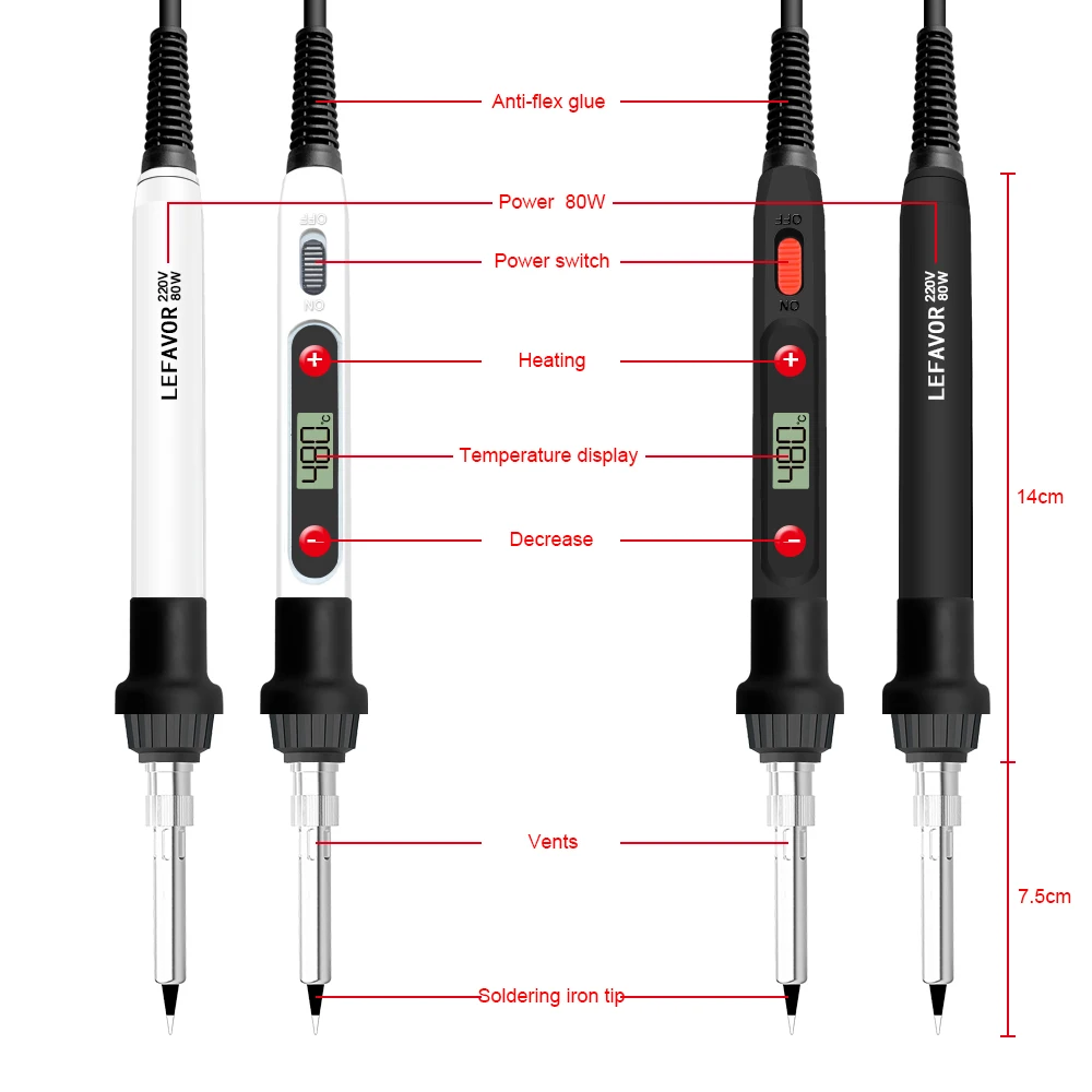 arc welders Soldering Iron 60W/80W Adjustable Temperature Electric Solder Iron Rework Station Mini Handle Heat Pencil Welding Repair Tools best soldering iron for electronics