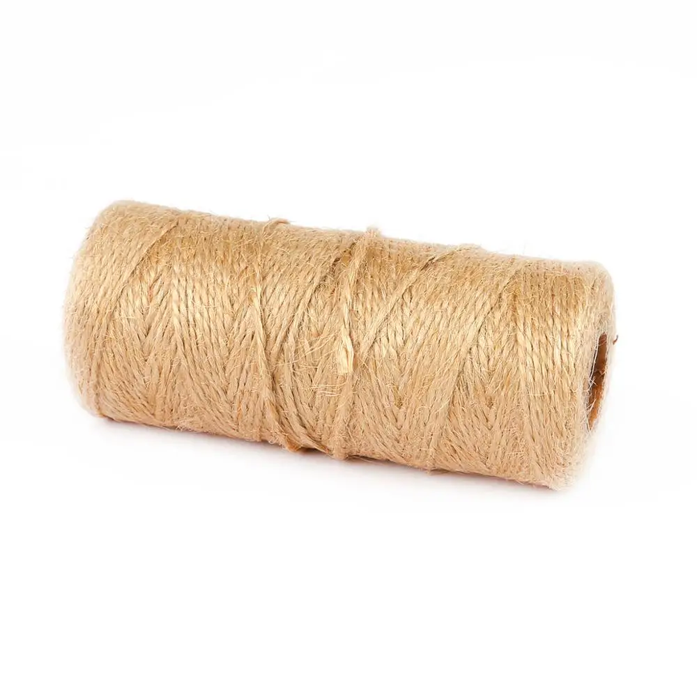 New 100M Natural Jute Twine Burlap String Hemp Rope Cords Thread For Party Wedding Gift Wrapping DIY Scrapbooking Florists Craft