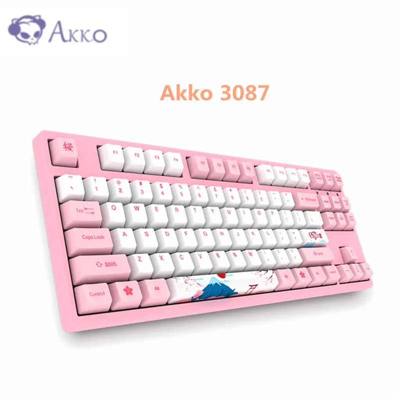 

Akko 3087 87-key Mount Fuji Cherry Blossom Mechanical Keyboard 85 percent PBT Detachable USB Type-C Gaming Keyboard