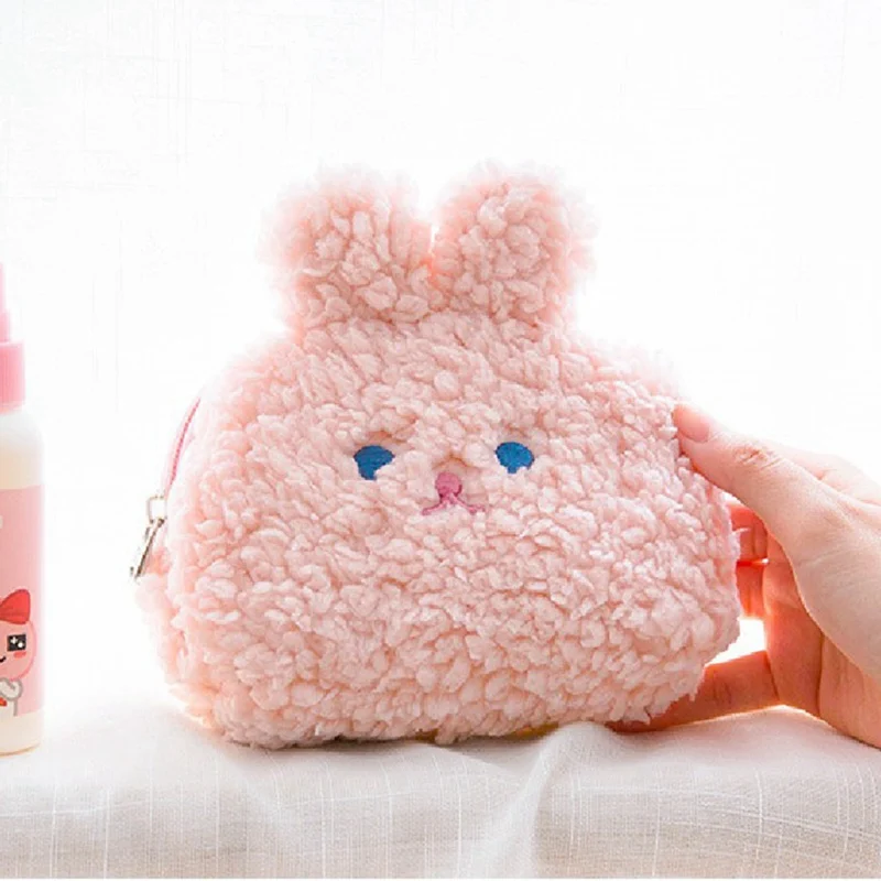 

Fleece Plush Coin Purse Rabbit Money Bag Girl Cute Soft Wallet Card Case Cosmetic Holder Women Make Up Bag