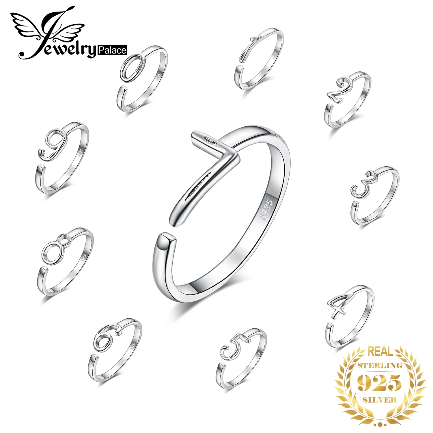JewelryPalace модные 0.08ct стимулировали сапфирами пасьянс кольцо стерлингового серебра