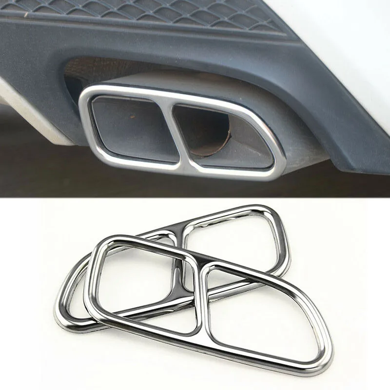 2 шт. выхлопная труба из нержавеющей стали для автомобиля глушитель Накладка Mercedes