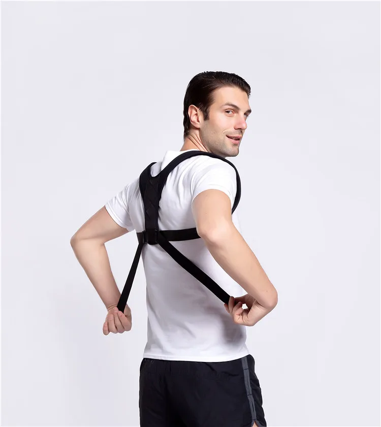 Men Back Support aligner clavicle spine back shoulder lumbar support belt posture correction to prevent strain back protector