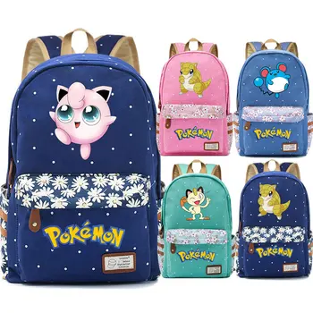 

F1803Anime Anime Pocket Monsters Squirtle Children Schoolbag Girls School bag Women Bagpack Teenagers Canvas Lady Femme Backpack
