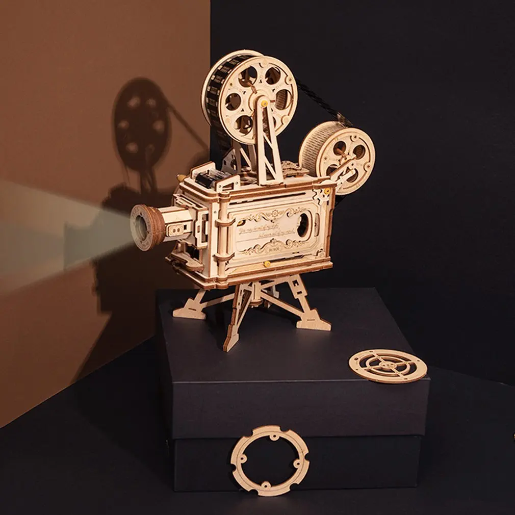 Винтажный проектор ретро 3D Трехмерная головоломка деревянная модель креативный подарок декоративный проектор головоломка игра сборка