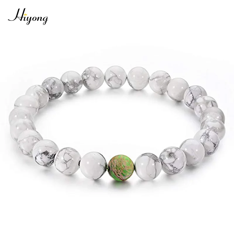 Beads Bracelet Натуральный камень Бусины-Короны Браслет 8 мм черный матовый Агаты белый браслет из говлита пары расстояние браслеты его и ее ювелирные изделия - Окраска металла: Beads Bracelet