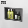 Black Storage Cabinet Bathroom Concealed Built-In Wall Cabinet Niche Stainless Steel Hotel In-Wall Wall Cabinet Toilet 1
