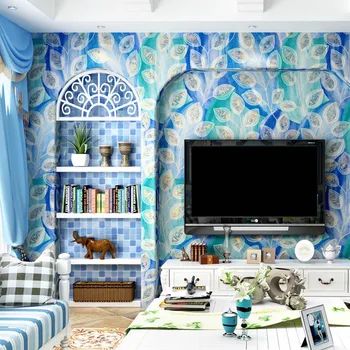 

3D Peacock Feather Wallpapers Mediterranean Style Wall Paper Roll For Walls Background Living Room Bedroom Decor