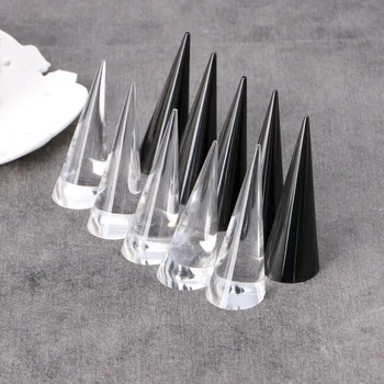 

1pc Acrylic Finger Cone Ring Stand Jewelry Display Holder Show Case Organizer 83XF